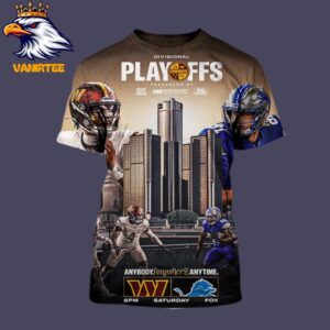 2025 NFL Divisional Playoffs For Washington Commanders Vs Detroit Lions All Over Print Shirt