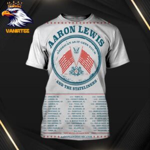 Aaron Lewis 2025 American As It Gets Tour And The Stateliners All Over Print Shirt