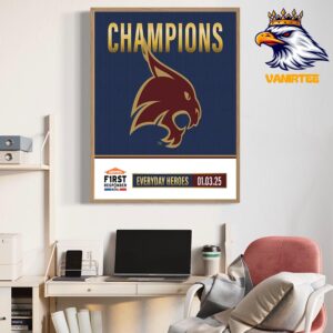 Congrats Texas State Bobcats Football Back To Back The 2025 SERVPRO First Responder Bowl Champions Home Decor Poster Canvas