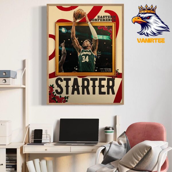 Congratulations To Giannis Antetokounmpo 9x All-Star 9x All-Star Starter For Eastern Conference Home Decor Poster Canvas