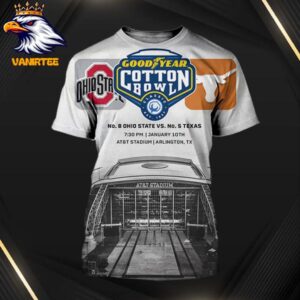 Goodyear Cotton Bowl Classic Final Matchup Ohio State Buckeyes Football Vs Texas Longhorns Football At AT&T Stadium Arlington TX On January 10th 2025 All Over Print Shirt