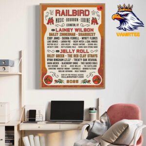 Jelly Roll And Lainey Wilson To Headline At Railbird Music Bourbon Equine Festival At The Infield At Red Mile Lexington KY On May 31st June 1st 2025 Poster Canvas