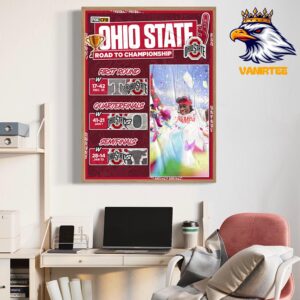 Ohio State Buckeyes Football Road To The 2025 CFP National Championship Home Decor Poster Canvas