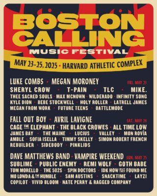 The lineup for Boston Calling 2025 includes headlining acts Luke Combs, Fall Out Boy and Dave Matthews Band Boston Calling Music Festival